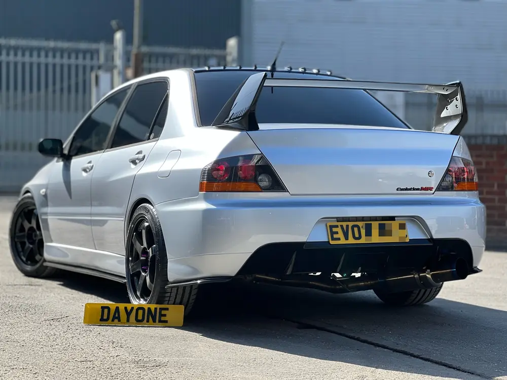 Silver Mitsubishi Lancer Evo IX MR detailed by Day One Detailing