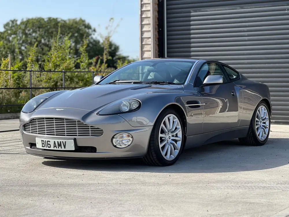 Metallic grey Aston Martin V12 Vanquish after detailing